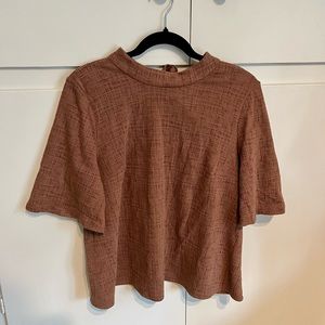 Anthropologie cropped brown top
